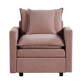 Chenille Fabric Comfy Deep Single Seat Sofa Upholstered Reading Armchair Living Room Pink Wood Foam Chenille 1 Seat