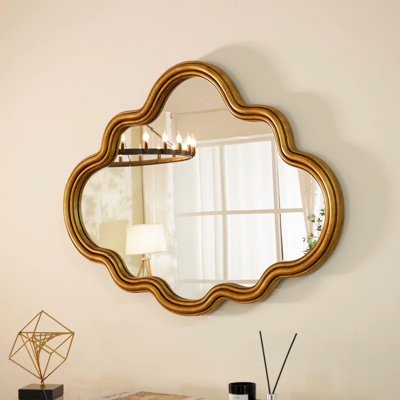 Cloud Shape Gold Wall Mirror Antique Gold Antique,Art Deco,Classic,Luxury,Vintage Mirror,Pu