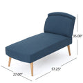Mid Century Modern Fabric Chaise Lounge Navy Blue Fabric