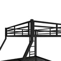 Metal Queen Over King Bunk Bed For Teens And Adults,Space Saving Noise Reduced No Box Spring Needed, Black Black Metal
