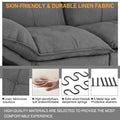 Sofa Bed, Living Room Sofa Bed, Folding Furniture, Convertible Full Size Sofa With Adjustable Back And Armrests, Linen, Dark Grey Gray Linen 3 Seat