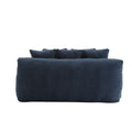 Coolmore Chenille 2 Seater Lazy Sofa With 5 Back Pillows,Comfy Sofa Deep Seat Couch For Living Room,Club Navy Navy Foam Chenille 2 Seat