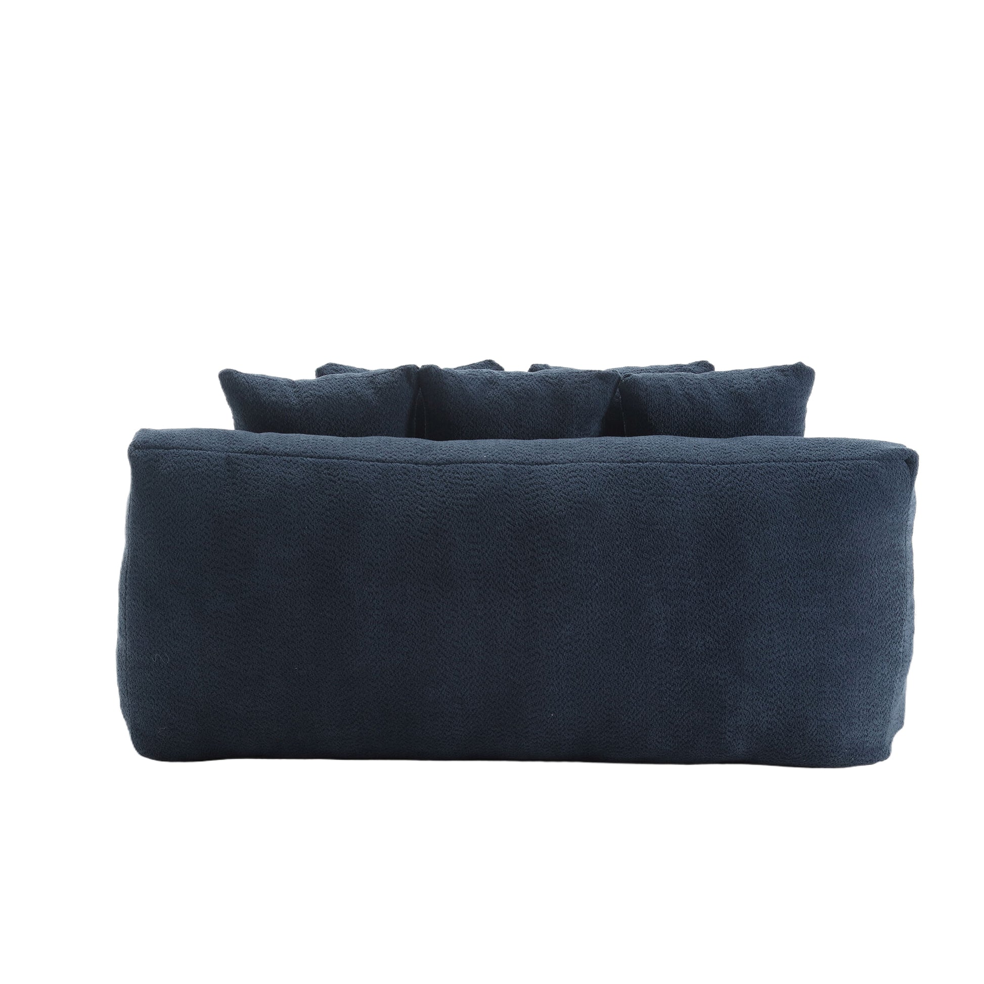Coolmore Chenille 2 Seater Lazy Sofa With 5 Back Pillows,Comfy Sofa Deep Seat Couch For Living Room,Club Navy Navy Foam Chenille 2 Seat