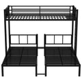 Twin Over Twin & Twin Bunk Beds For 3, Twin Xl Over Twin & Twin Bunk Bed Metal Triple Bunk Bed, Black Twin Black Metal