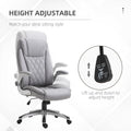 Vinsetto High Back 360 Swivel Ergonomic Home Office Chair With Flip Up Arms, Faux Leather Computer Desk Rocking Chair, Grey Grey Pu Leather