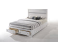 Naima White Finish Queen Bed W Storage White Synthetic Wood