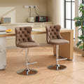 Swivel Pu Leather Barstools Adjusatble Seat Height From 25 33 Inch, Chrome Base Bar Stools With Backs Comfortable Tufted For Home Pub And Kitchen Island, Beige,Set Of 2,1512Br Brown Dining Room American Design Bar Stools Wing Back Set Of 2 Foam Pu