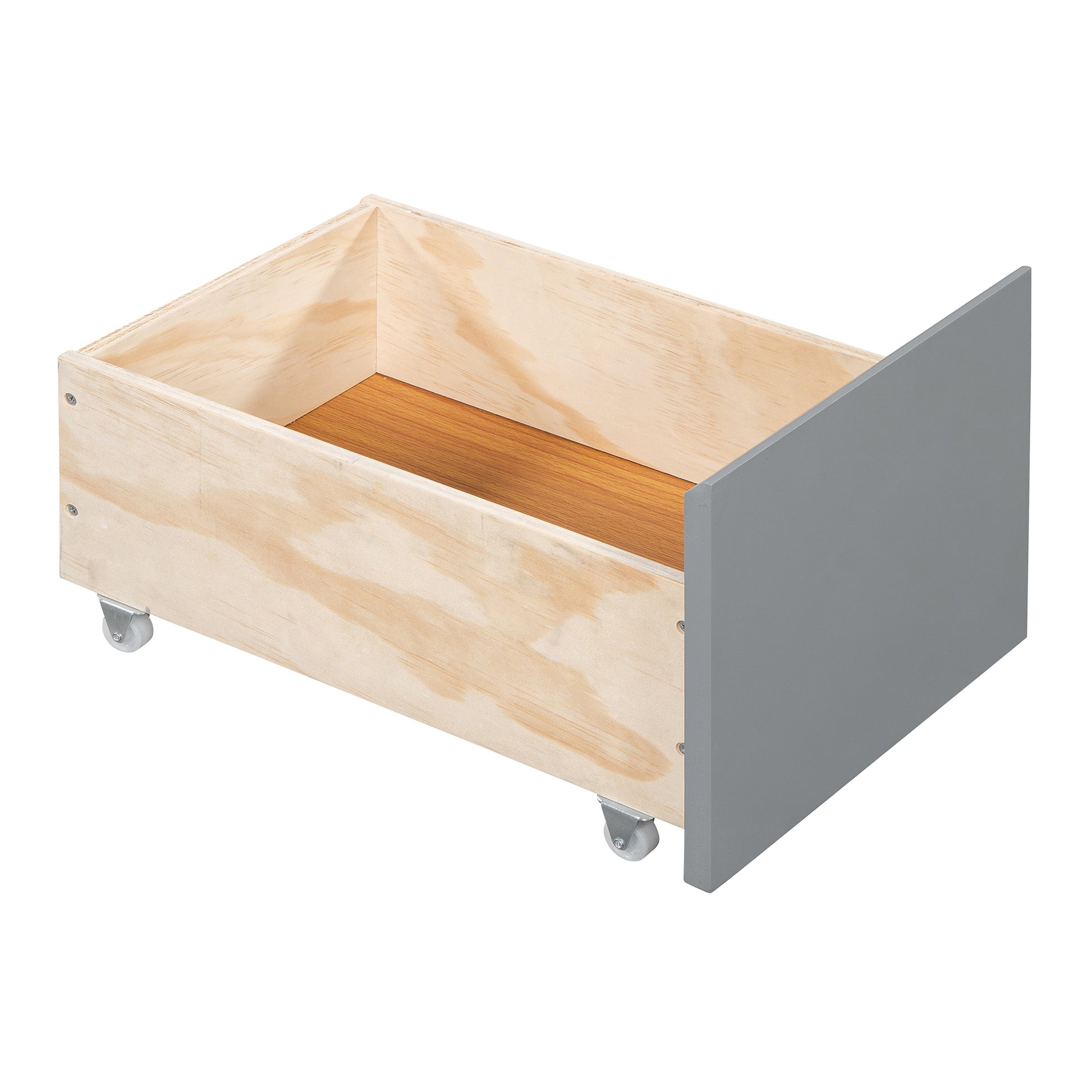 Twin Size Murphy Bed With Drawers, Cabinets And Usb Ports,Gray Twin Gray Mdf Lvl