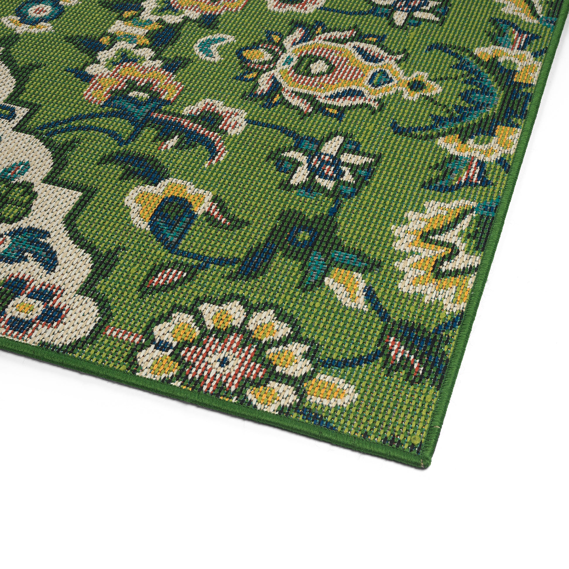 Traditional, Transitional, Oriental, Medallion,Cut Pile 1'9" X 3' Rectangle Throw Rug Green Polypropylene