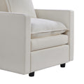 Chenille Fabric Comfy Deep Single Seat Sofa Upholstered Reading Armchair Living Room White Foam Chenille 1 Seat