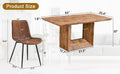 Table And Chair Set. Modern Dining Table With Mdf Top And Beautiful Mdf Legs. Comes With Brown Comfortable Chair With Seat And Metal Legs. Suitable For A Wide Range Of Decorative Styles. Brown,Wood Seats 6 Mdf