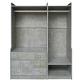 Open Wooden Wardrobe Storage For Bedroom, Gray Gray Particle Board