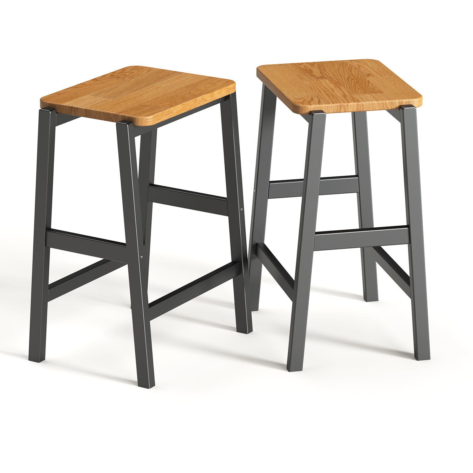 3 Pcs Dining Table Set Rustic Retro Breakfast Table Dining Stools Rubberwood For 2 With Two Open Shelves For Small Space Kitchen Dining Room W69165661 Black Rubber Wood