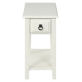 White 1 Drawer Accent Table With Shelf White Primary Living Space Drawers Rectangular Solid Wood