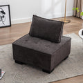 Coolmore Modern Upholstered Chair Leisure Sofa Lazy Sofa Plastic Legs And Pillow Removable Armless Accent Chair For Living Room,Bedroom,Office Black Linen Black Foam Linen