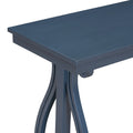 48 Inch Rustic Vintage Console Tablefarmhouse Style Entryway Table With Open Shelf And Sturdy Construction For Entryway And Living Room Navy Navy Distressed Finish Primary Living Space Antique,Rustic,Vintage Open Storage Console Tables Brushed