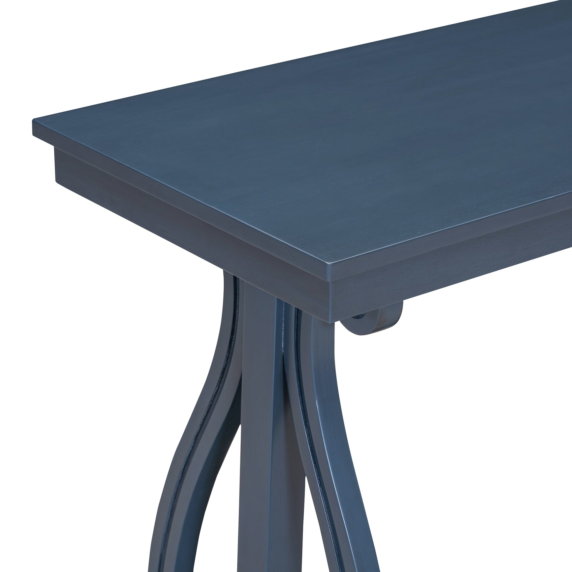 48 Inch Rustic Vintage Console Tablefarmhouse Style Entryway Table With Open Shelf And Sturdy Construction For Entryway And Living Room Navy Navy Distressed Finish Primary Living Space Antique,Rustic,Vintage Open Storage Console Tables Brushed