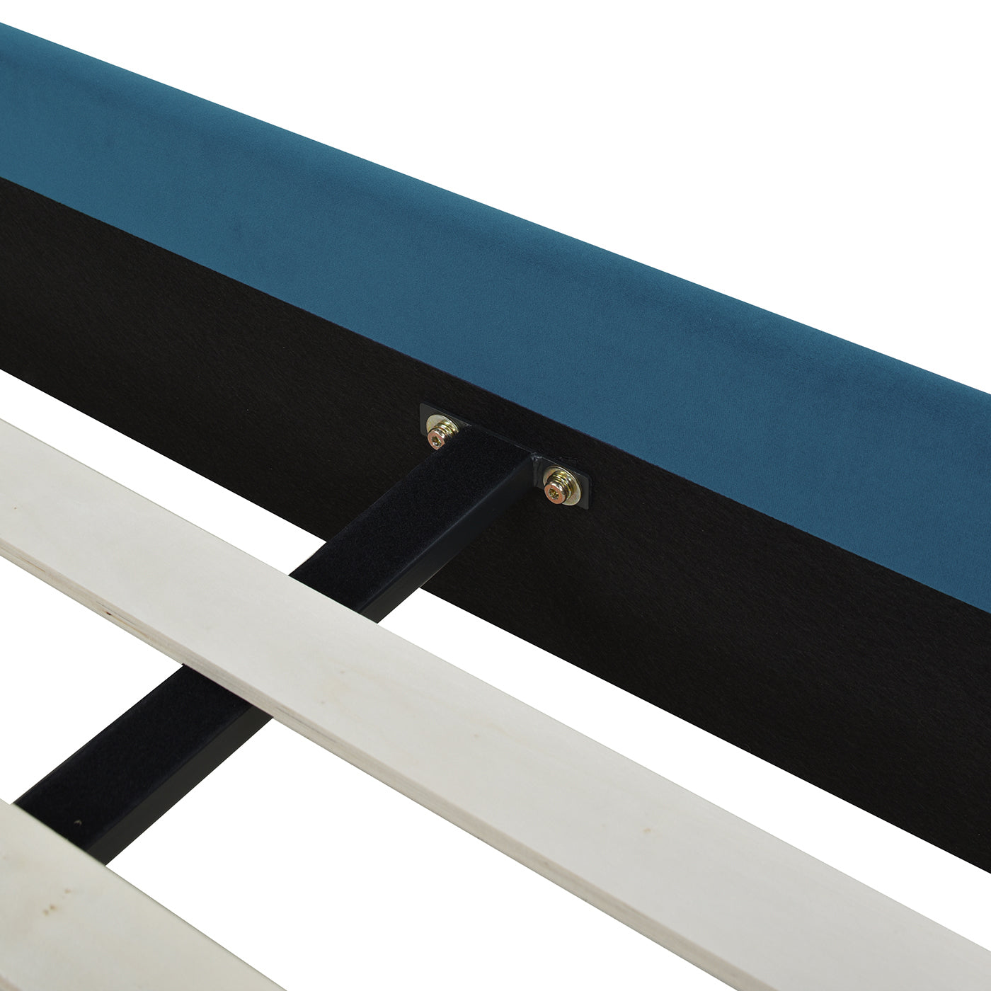 Aspen Vertical Tufted Modern Headboard Platform Bed Set, Queen, Satin Teal Blue Velvet Box Spring Not Required Queen Blue Wood Foam Velvet Velvet