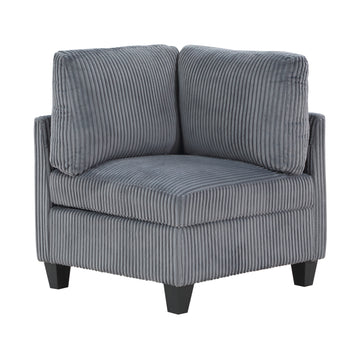 Modern Living Room Furniture Dark Gray Corner Seat With Storage Corduroy Fabric Upholstery 1Pc Modular Piece Dark Gray Primary Living Space Contemporary,Modern Solid Wood