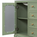 30 Inch Bathroom Vanity With A Soft Close Glass Door, Adjustable Shelves, And Three Drawers Green Bathroom Solid Wood Mdf Glass