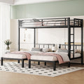 Twin Over Twin & Twin Bunk Beds For 3, Twin Xl Over Twin & Twin Bunk Bed Metal Triple Bunk Bed, Black Black Metal