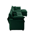 Corduroy 3 Seater Sofa With 1 Footrest, L Shaped Double Sofa With Ottoman For Small Living Rooms, Green Corduroy Sofa Green Corduroy 3 Seat