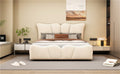 Full Size Upholstered Platform Bed Velvet Upholstered Bed, Beige Full Beige Velvet