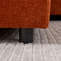 Modern Armless L Shaped Sectional Sofa Couch With Ottoman Modular Design, Durable Construction, Easy Care Upholstery For Living Room, Apartment, Office, Small Space Orange Wood Medium Soft Foam Chenille 4 Seat