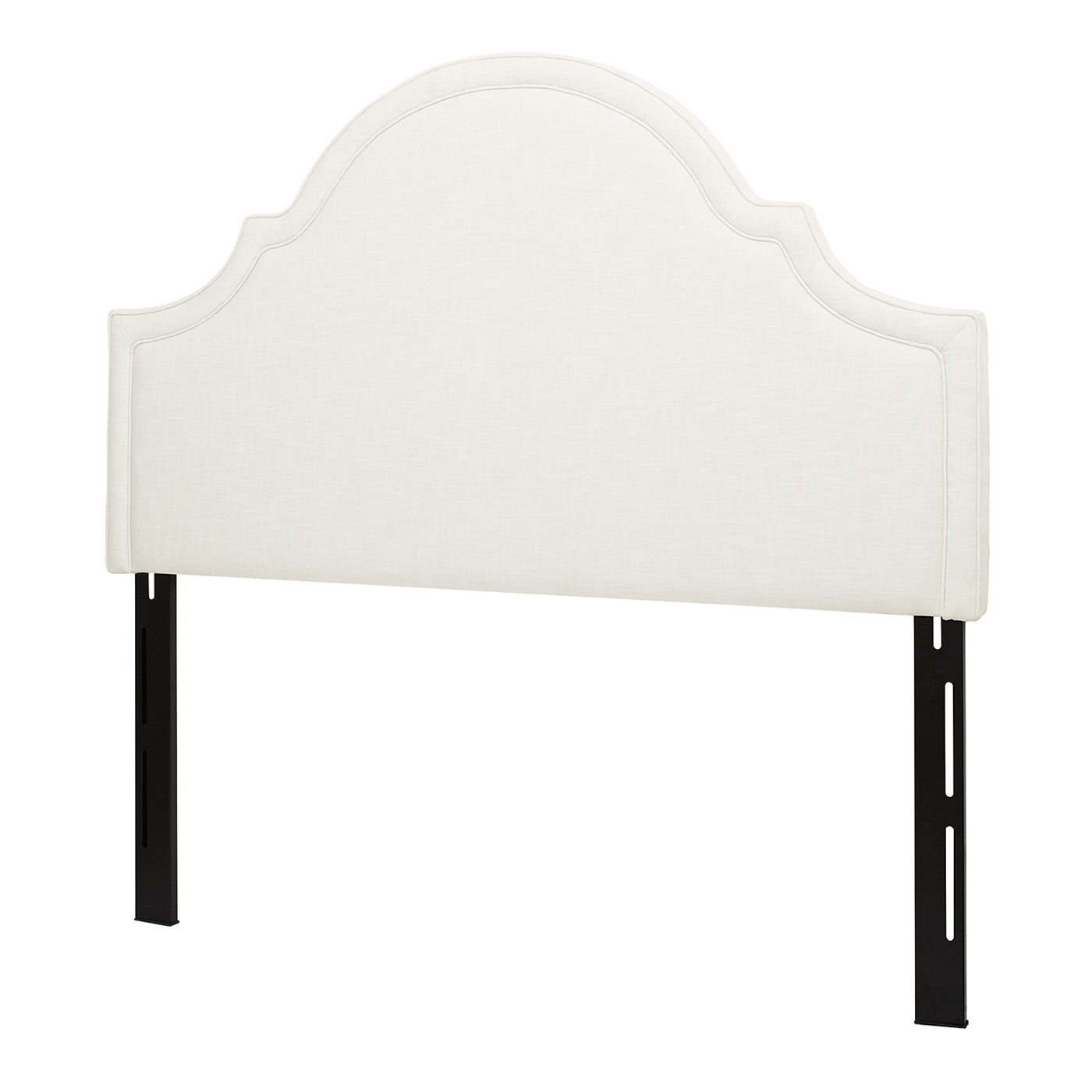 Catherine Upholstered Queen Headboard, Antique White Woven Antique White Foam Fabric