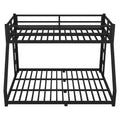 Metal Twin Xl Over Queen Bunk Bed For Teens And Adults,Space Saving Noise Reduced No Box Spring Needed, Black Twin Xl Black Metal