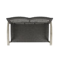 Hampton Wood Wicker Seat Grey Metal & Wood