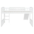 Twin Size Loft Bed With Slide And Ladder, White Old Sku: Lt000504Aak White Solid Wood
