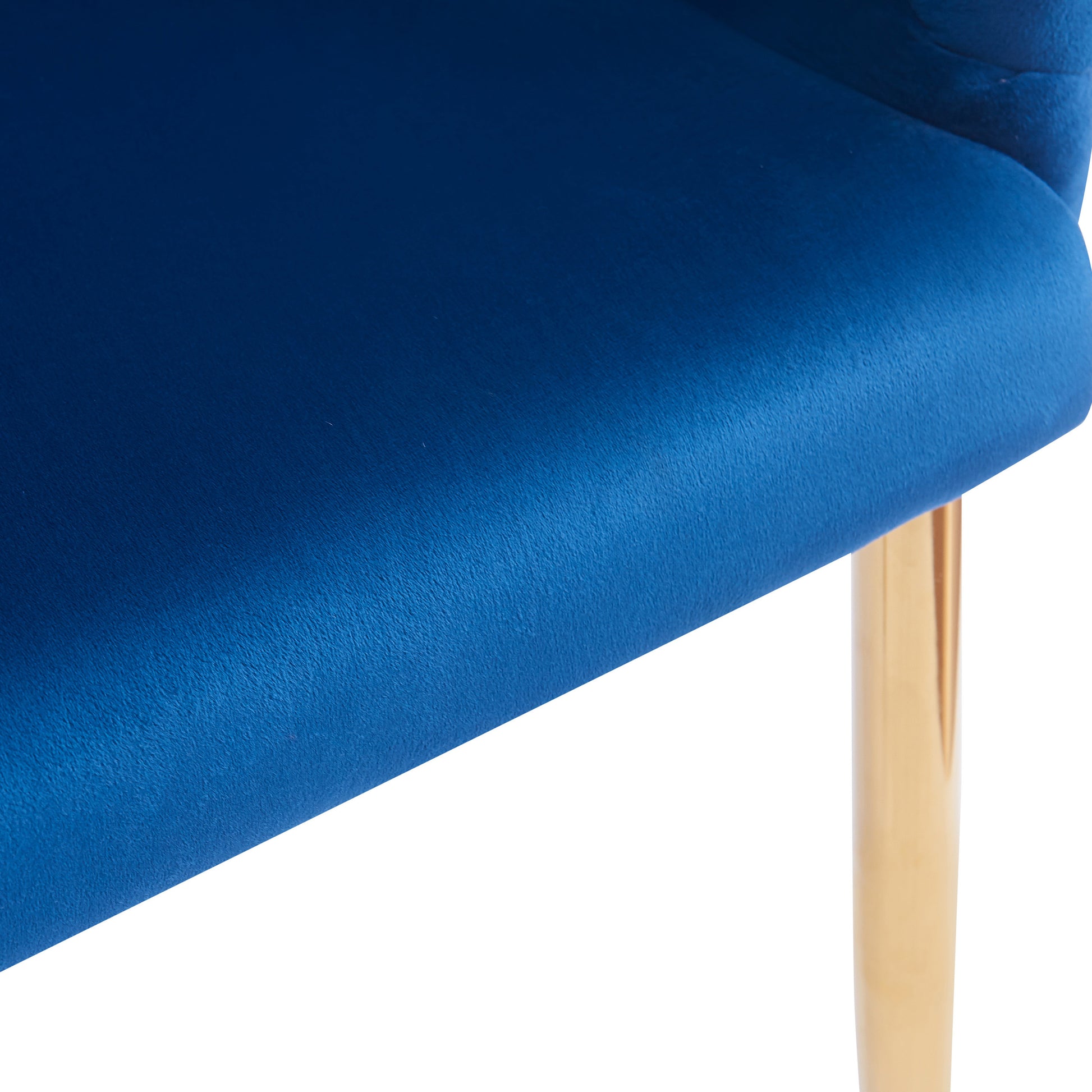 Luxury Handmade Accent Chair With Gold Legs, Modern Velvet Armchair For Living Room And Bedroom Blue Foam Velvet