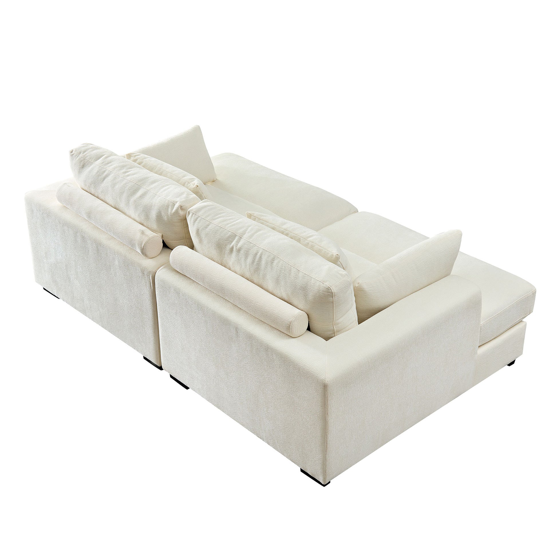 Comfor Daybed With Over Wide Sofa Bed,Modern Design Fabric Beanbag With Arms,Beige Beige Fabric 2 Seat