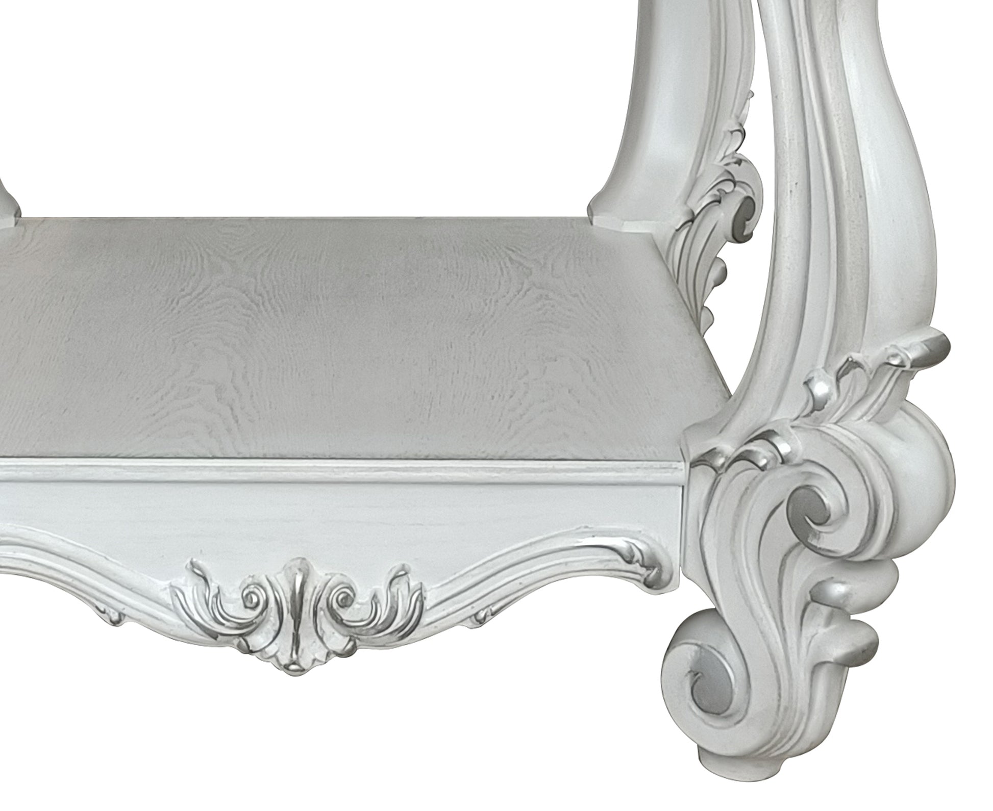 Bone White End Table With Bottom Shelf White Primary Living Space Traditional Poplar Shelves Rectangular Wood Plastic