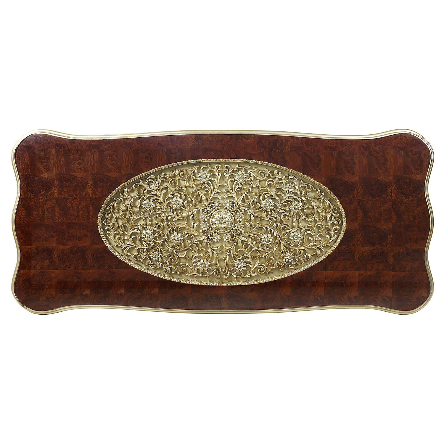 Cabriole Dining Table Gold Finish Dn01482 Gold Mdf