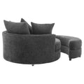Orisfur. 360 Swivel Accent Barrel Chair With Storage Ottoman & 4 Pillows, Modern Chenille Leisure Chair Round Accent For Living Room, Gray Gray Foam Chenille