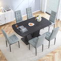 Dining Table Set For 6, 7 Piece Kitchen Table Chairs Set, 1.8