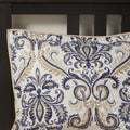6 Piece Reversible Quilt Set With Throw Pillows Navy Tan Full Queen Full Navy Cotton