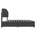 Full Size Upholstered Bed With 4 Storage Drawers,Wood Slat Support, Gray Full Gray Upholstered
