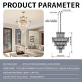 Golden Luxury Crystal Chandelier Modern Chandeliers Lights Fixture Hanging Pendant Light Fixture For Dining Room Bedroom Living Room Dia 23.6 Inch Gold Gold Crystal Iron