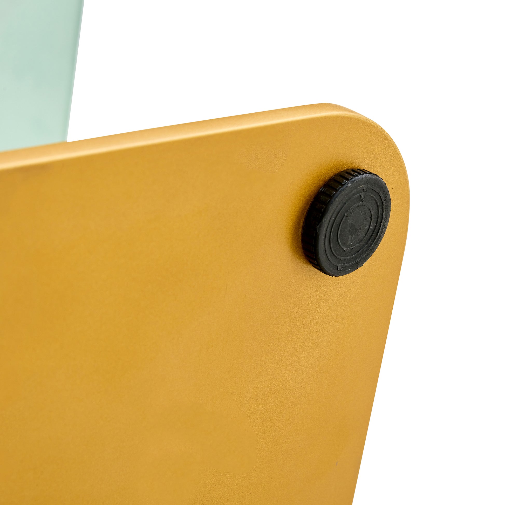 Modern Minimalist Rectangular Dining Table, 0.4 "Thick, Imitation Marble Patterned Glass Tabletop, Gold Mdf Legs. "71" * 35.4" *30" Gold Mdf Glass