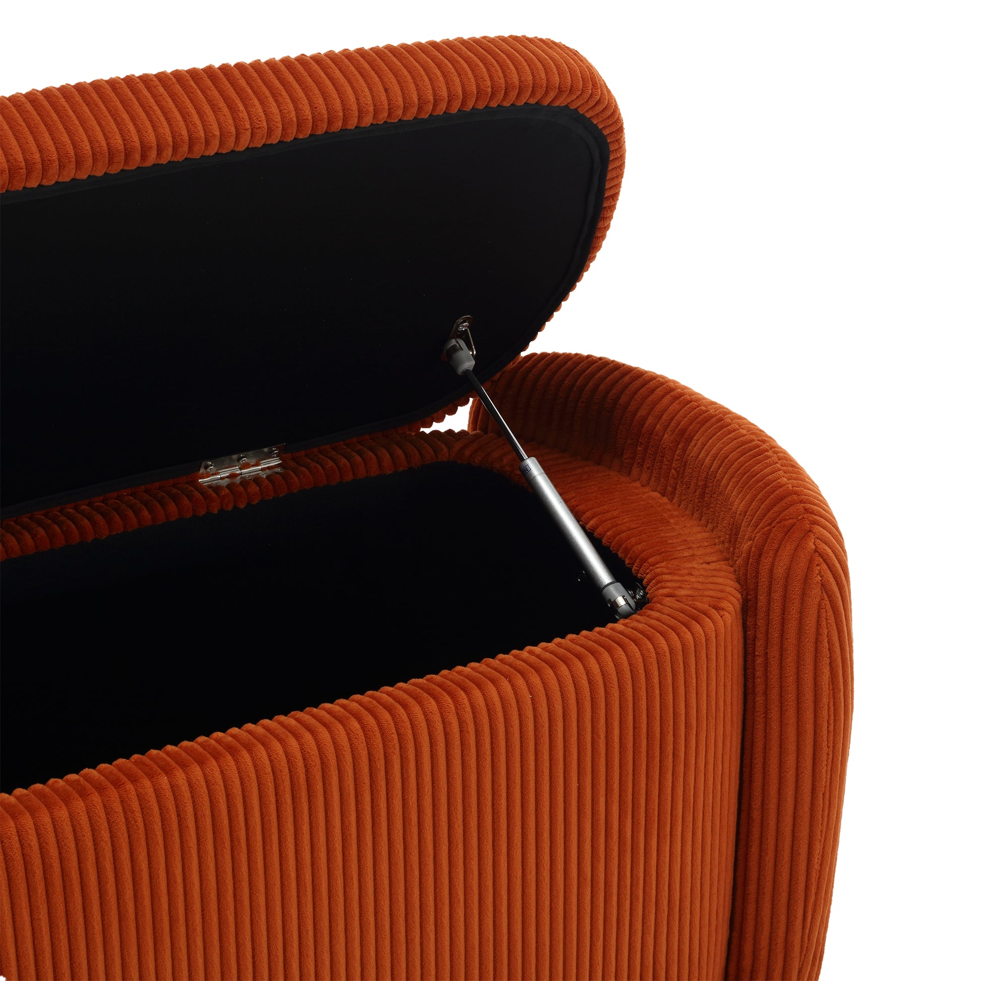 Coolmore Storage Ottoman,Bedroom End Bench,Upholstered Fabric Storage Ottoman With Safety Hinge, Entryway Padded Footstool, Ottoman Bench For Living Room & Bedroom Orange Orange Primary Living Space Foam Corduroy