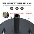 Patio Umbrella Base, Umbrella Stand Base With Adjustable Knob And 2 Durable Handles, Patio Table Umbrella Base For Outdoor 1.5'' 1.9'' Market Umbrella Heavy Duty Umbrella Holder, Black Black Resin