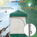 Outsunny Portable Shower Tent, Privacy Shelter, Camping Dressing Changing Tent Room With Solar Shower Bag, Floor And Carrying Bag, Green Green Oxford Fabric