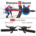 A27312 Ecarpat Mountain Bike 27 Inch Wheels, 21 Speed Mens Womens Trail Commuter City Mountain Bike, Aluminium Frame Disc Brakes Thumb Shifter Front Fork Bicycles Cycling Red Without Durable Garden & Outdoor Multifunctional Polyurethane Foam Aluminium