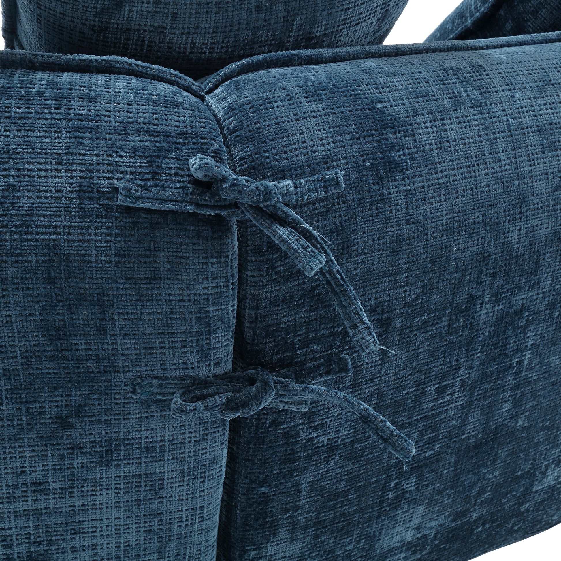 Modular Sectional Sofa, U Shaped Couch With Sofa For Five & Pillows, Modern Minimalist Chenille Fabric Large Comfy Cloud Sofas, Living Room Furniture Sets Navy Chenille 5 Seat