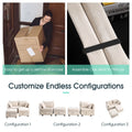 Modular Couches And Sofas Sectional With Storage Sectional Sofa U Shaped Sectional Couch With Reversible Chaises, Beige Beige Linen Wood Primary Living Space Soft Heavy Duty Cotton Cotton 4 Seat
