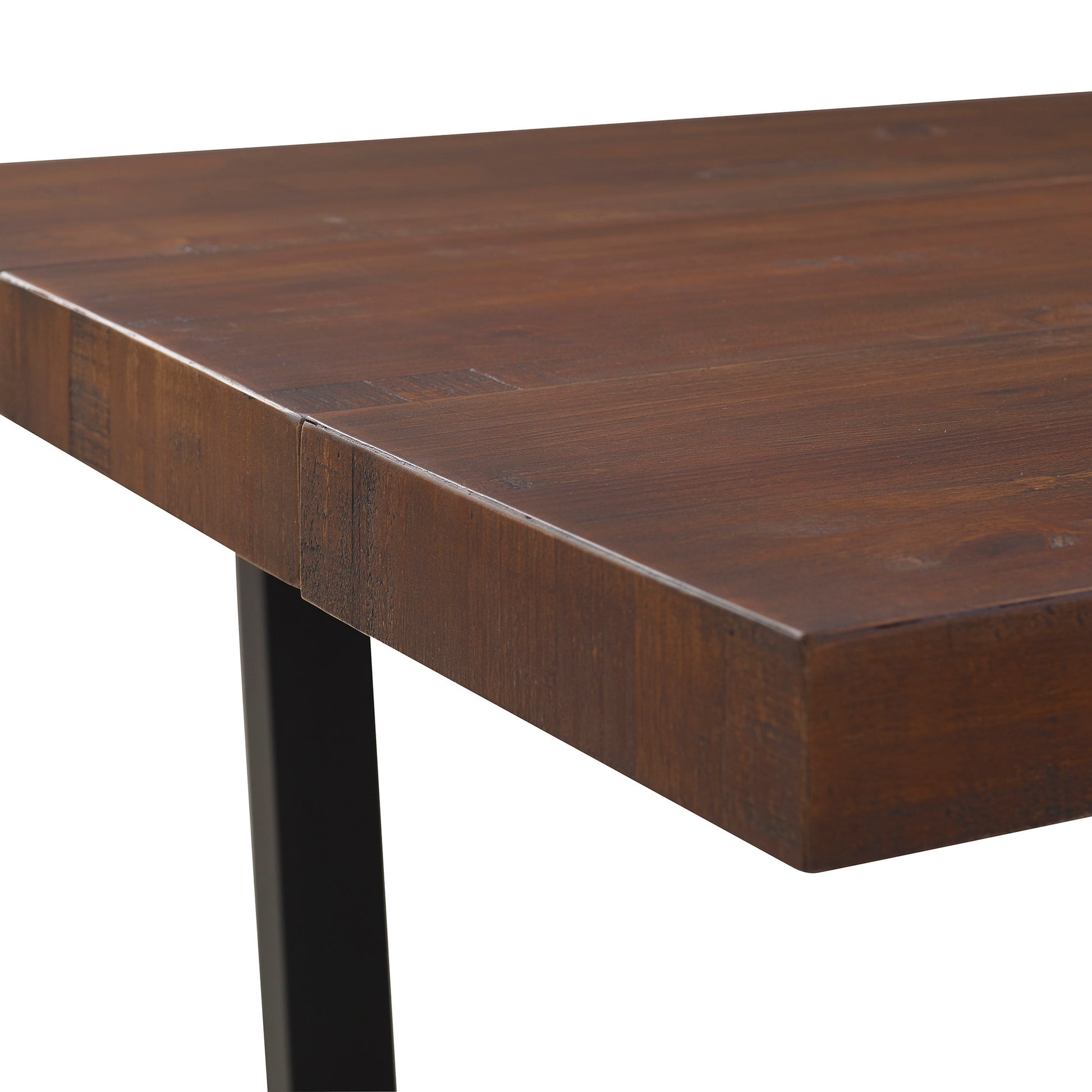 Modern Distressed Solid Wood And Metal Open Frame Dining Table Mahogany Mahogany Pine