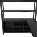 Metal Loft Bed With Wardrobe And L Shaped Desk, Full Size Loft Bed With Storage Cubes And Shelves, Heavy Duty Loft Bed For Kids Teens Adults, Black Pre Sale Date: August 10Th Full Black Metal